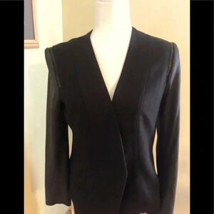 Theory blazer leather sleeves